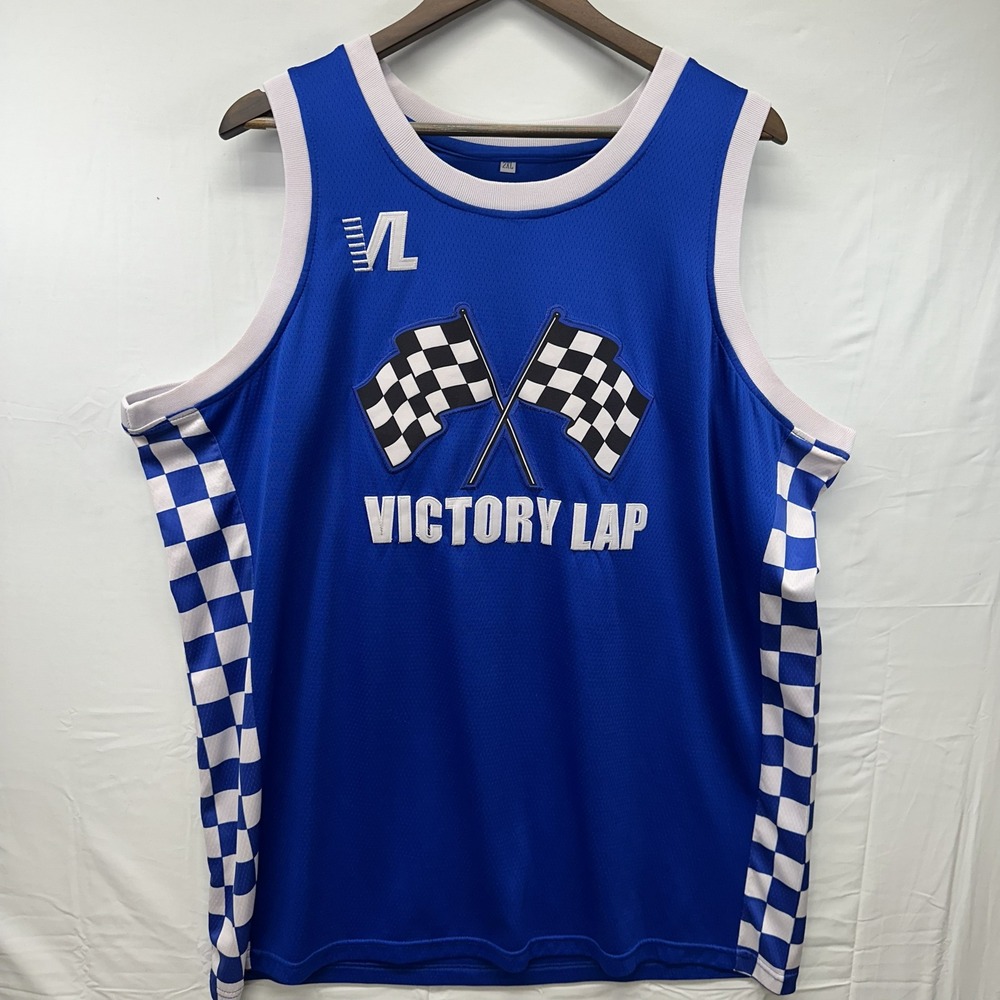 Nipsey Hussle Victory Lap Basketball‎ Jersey Mens 2XL Blue Checkered VL Marathon